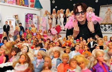 Johnny Depp Plays With Barbies 